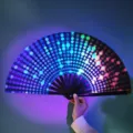 Leuchtender 33cm Kung-Fu-Faltfächer mit buntem Regenbogen-Punktmuster für Aufführungen - A4