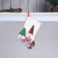 Medium burlap Christmas stocking holiday gift bag festive decoration snowman tree hang decor - E4-2 Medium Burlap Fence Snowman Stocking