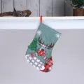 Christmas stocking burlap gift bag holiday decorative reindeer tree design medium size - E4-2 Medium Burlap Fence Reindeer Stocking