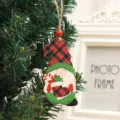 Wooden Christmas Gnome Hanging Ornament Xmas Tree Decor Holiday Party Hanging Decoration - Red Christmas Sock Style