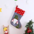 Weihnachtsstrumpf Wichtel Feiertagsgeschenkbeutel rot grau festliche Hängedekoration - Gnom graue Socke
