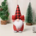 Christmas faceless gnome doll plush toy with red plaid hat and white beard for holiday decor - Red Face-Covering Old Man