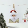 Christmas Santa Claus wooden hanging ornament with snow letter sign for holiday tree decor - Letter Sign Pendant Santa
