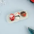 Christmas plush hair clip with cute Santa snowman reindeer cartoon design sweet soft hair accessory - BB Clips / Light Green