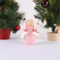 Christmas knitted angel girl plush hanging doll ornament for tree and holiday party decor - Pink Girl