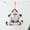 Christmas Santa Claus plush hanging ornament cute holiday tree decoration pendant - Hands-up Dancing Santa Claus