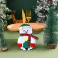 Süßer Weihnachts-Schneemann Besteckhalter Filz Geschirrset für festliche Tischdeko - Schneemann Besteckhalter