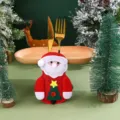 Christmas Santa Claus cutlery holder cute felt tableware pouch for holiday dinner party decoration - Santa Claus Style
