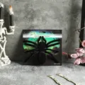 Halloween black flocked spider prop, spooky party haunted house bar decoration item. - 1 Big Spider