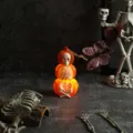 Halloween leuchtend Kürbis Skelett Laterne Ornament für Party Dekorationen Szene Requisiten - Skelettlicht mit Hanfseil