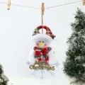 Christmas snowman pendant with plaid hat and scarf, lovely holiday hanging ornament for tree. - Snowman Snowflake Pendant