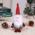 Cute Christmas gnome plush hanging ornament fabric standing doll for tree holiday decor. - Red Hat Santa Foam Doll
