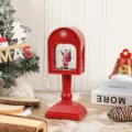 Christmas mailbox snow globe lantern LED music desktop decoration festive holiday gift ornament - Round Mailbox Red Santa