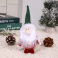 Christmas tree hanging doll, plush gnome ornament with green knitted hat and white beard. - Green Hat Santa Foam Doll