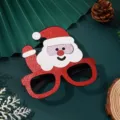 Christmas glitter Santa Claus glasses frame party photo props holiday dress up decoration - Christmas Glasses - Waving Santa