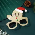 Christmas gingerbread man party eyeglasses frame festive photo props holiday dress up decor - Christmas Glasses - Waving Gingerbread Man