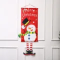 Christmas hanging banner detail, festive snowman wall decor, holiday party fabric flag display - Snowman Head