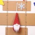Christmas knitted gnome doll pendant, hanging ornament for tree decoration and holiday party. - Red Style B