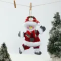 Cute Christmas snowman hanging ornament plush doll for tree holiday party home decor gift. - Heart Dancing Snowman
