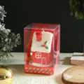 Christmas house shaped scented candle in clear box holiday decor gift item detail view - House Candle