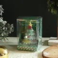 Christmas tree scented candle in clear gift box, festive holiday home table decor gift. - Christmas Tree Candle