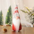 Bambola gnomo di Natale senza volto con cappello lavorato a maglia dettaglio decoro. - Berretto in Maglia Fiocco di Neve Grigio