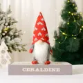 Detailed view of cute Christmas faceless gnome plush doll with red heart knit hat for holiday decor. - C4-2 Men's Heart Hat