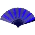 33cm schwarzer Faltfächer mit blauen LED-Lichtern für Bühnenauftritte und Party-Clubbing - Blau
