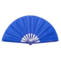 Abanico plegable de Kung Fu azul de 33 cm con mango de plástico y tela para práctica - Azul
