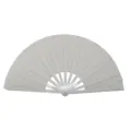 Abanico plegable Kung Fu de 33 cm en color blanco con mango de plástico para artes marciales - Blanco