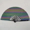 8 inch reflexerende vouwwaaier kleurrijke honingraat doek waaier met zwarte bamboe ribben. - Punt Reflecterend