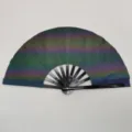 Éventail Kung Fu Réfléchissant 27cm Côtes en Bambou Tissu Arc-en-ciel pour Arts Martiaux - Pois