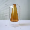Vase en verre double couche nordique transparent ambre cône décoration de table 15cm - Cylindre 8x15 / Café