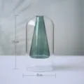 Nordic double-layer glass vase creative transparent desktop decorative hydroponic container - 8x15 Cylinder / Lake Green