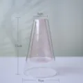 Double layer glass vase pink inner minimalist transparent creative hydroponic cup - 9x15 Cone / Pink