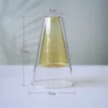 Nordic Minimalist Double Wall Glass Vase Yellow 15cm Desktop Hydroponic Decor Item - 9x15 Cone / Champagne