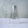 Nordic minimalist double layer glass vase clear cone desktop flower hydroponic container - 9x15 Cone / Smoke