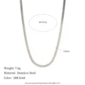 High-quality stainless steel herringbone blade necklace 3.8mm width 40+5cm length spec - Thin Fishbone Style (N175) / Necklace (40+5cm) / Silver