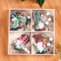 Christmas wooden gnome ornaments boxed set, holiday tree hanging decor with wood beads. - Style 2 / 12 Pieces/Pack