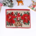 Christmas placemat table mat festive red poinsettia fabric dining table decoration holiday home - E Style Bell Flower Placemat