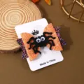 Halloween spider bow hair clip, cute glitter festive party costume hair styling accessory. - Big Eye Spider