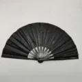 33cm Éventail Pliant Noir Pailleté Éventail Kung Fu Eventail Bambou Fête Accessoire - C35 / Noir