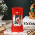 Kerst sneeuwbol lantaarn LED nachtlampje rode postbus kerstman tafeldecoratie cadeau - Kerstman in rood olievat