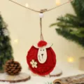 Cute red sheep wool hanging ornament for Christmas tree decor and holiday home decoration. - Red Fluffy Sheep
