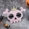 Halloween pink glitter skull eyeglass frame party dress up funny photo props decoration - Pink Skull Glasses