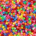 Perline pony in acrilico colorato da 9 mm con fori grandi per gioielli fai da te e hobby - 9x6mm / Confezione da 500g / Multicolore