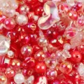 Mezcla de cuentas AB chapadas en UV rojas y rosas para crear joyas de bricolaje - Paquete de 500g / Rojo