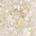 Mezcla de cuentas blancas con baño UV iridiscente AB para creación de joyas DIY - Paquete de 500g / Blanco