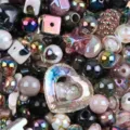 Cuentas con acabado AB y chapado UV de formas mixtas para creación de joyas DIY - Paquete de 500g / Negro