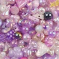 Cuentas de iriscentes chapadas en AB púrpura variadas en diversas formas para joyería - Paquete de 500g / Púrpura